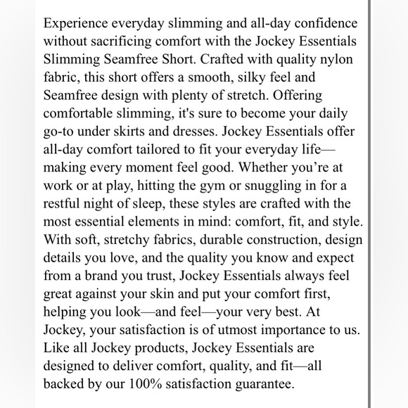 💜Jockey Essentials Women's 360 Slimming, Seamfree Slimming Short - Picture 8 of 8